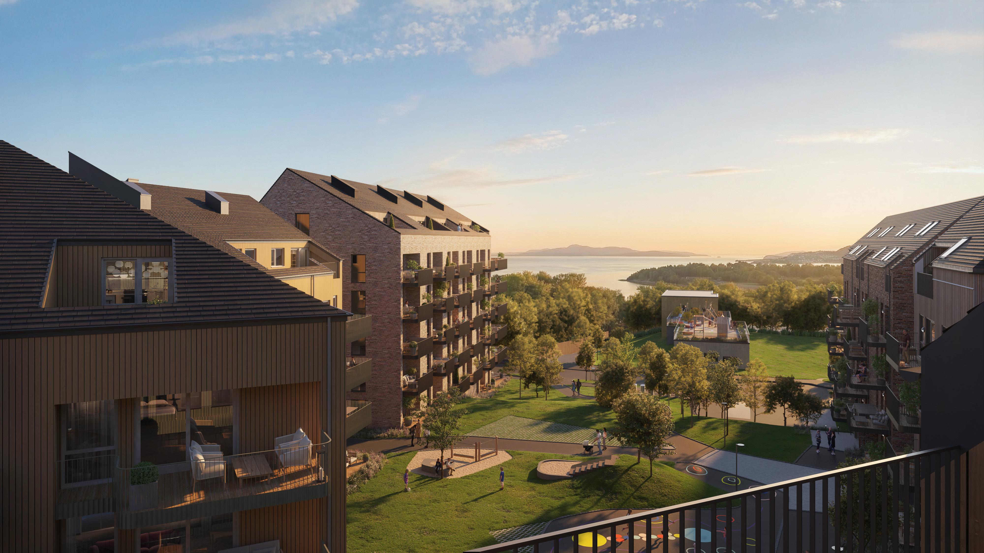 Architectural visualization — golden hour study