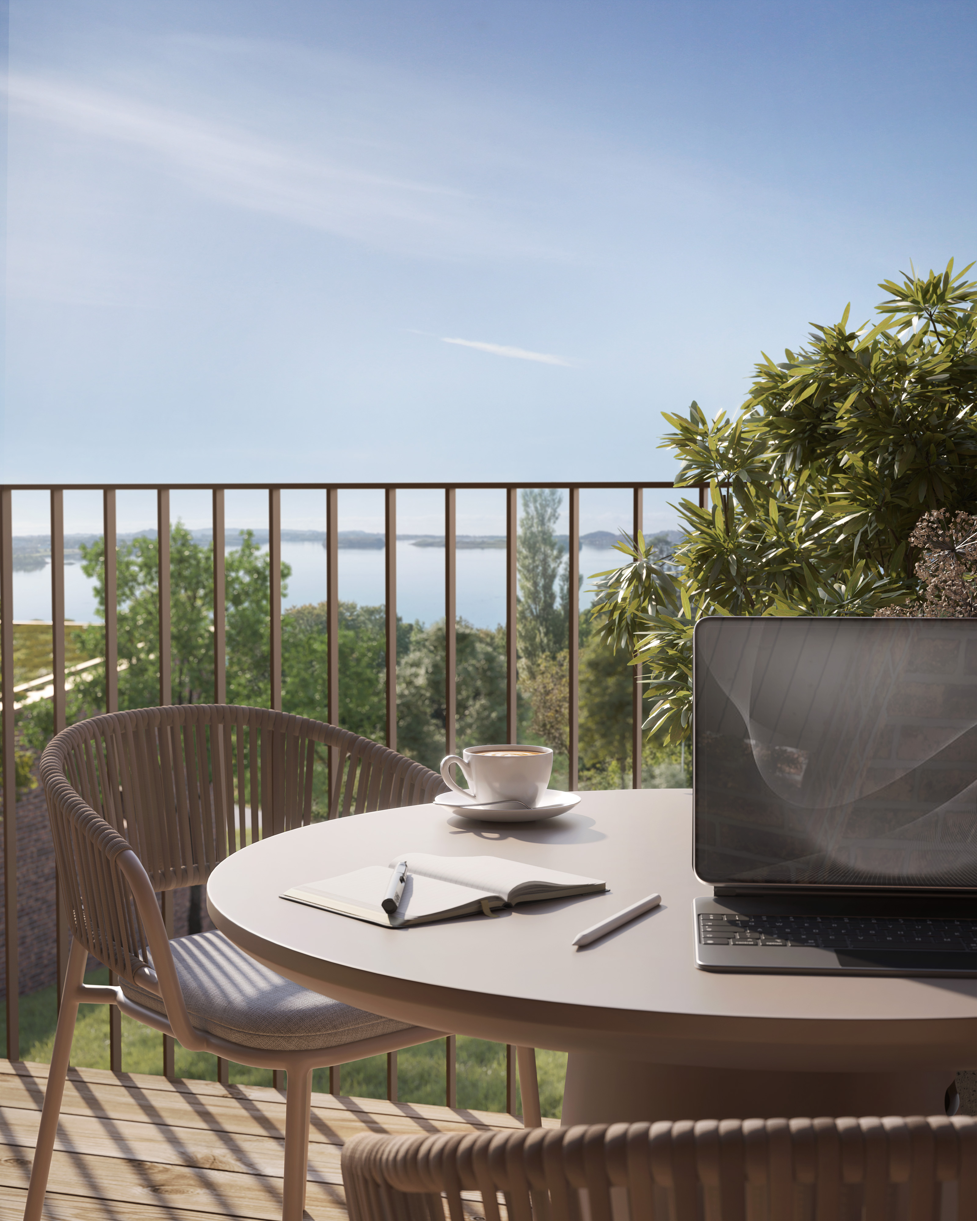 Atmospheric study — workspace by the window