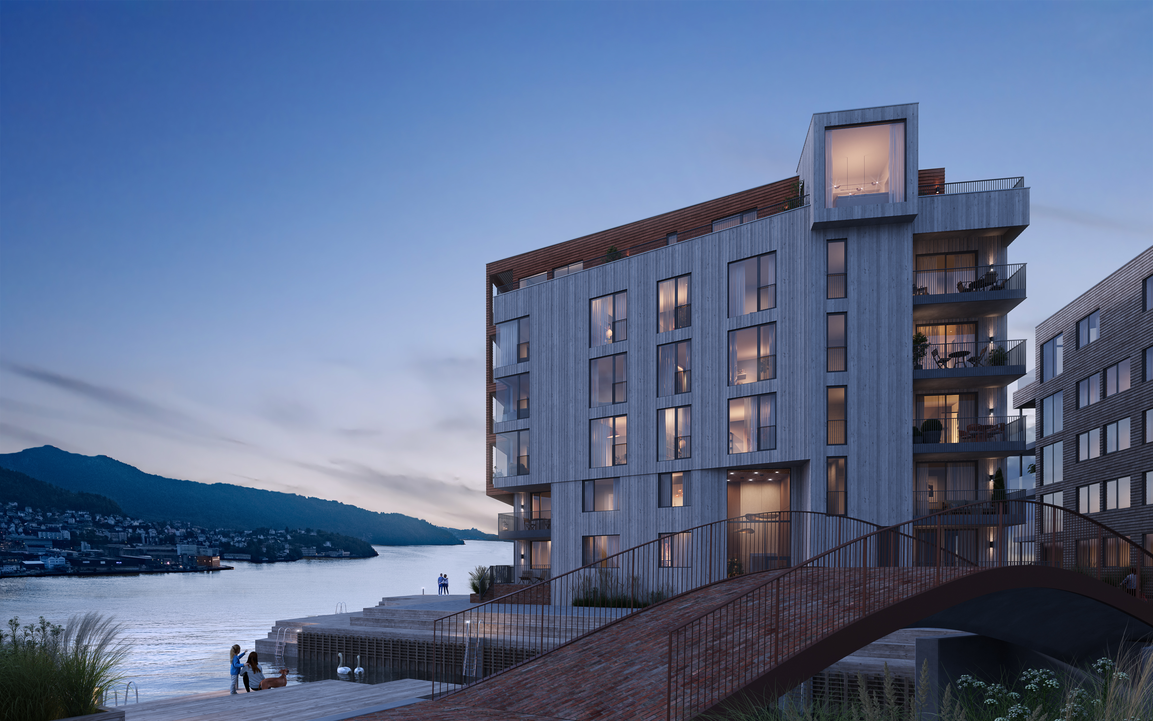 Architectural visualization — terrace at altitude